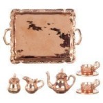 Dollhouse Copper or Silver Tea Set
