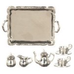 Dollhouse Copper or Silver Tea Set