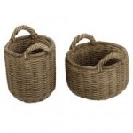 2 Dollhouse Round Baskets