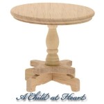 Dollhouse Unfinished Round End Table