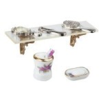Dollhouse Plexiglass Shelf with Bath Accessories