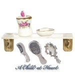 Dollhouse Plexiglass Shelf with Bath Accessories