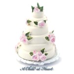 (*) Dollhouse 3 Tier Rose Wedding Cake(s)
