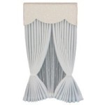 White Drape Scalloped Valance - Ecru Vine