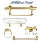 (*) 5 pc. Brass Bathroom Accessory Set