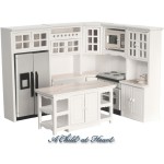 Kitchen Set White - Marble Counters