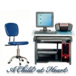 (*) Dollhouse Modern Computer Desk Set