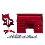 (*) Dollhouse Roll-top Desk Set