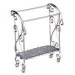 (*) Dollhouse Empty Silver Quilt/Towel Stand