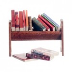 Disc. Dollhouse Books in Wooden Rack