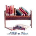 Disc. Dollhouse Books in Wooden Rack