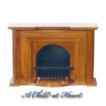 Dollhouse Walnut Georgian Fireplace