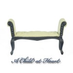 Dollhouse Black Settee- Choice of Fabric -