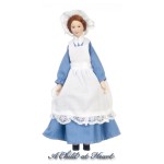 Dollhouse Maid Doll in Blue Dress