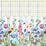 3 Shts - Dollhouse Picket Fence Wallpaper