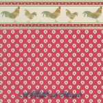 3 Shts - Dollhouse Rooster Wallpaper