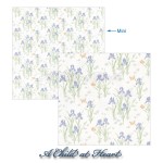 3 Shts - Dollhouse Iris Wallpaper- Choice of Color &amp; Style -
