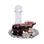 (*) Dollhouse Filled Wine Decanter Set