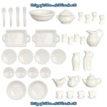 Dollhouse 42 pc White Porcelain Dinner Set