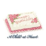 (*) Dollhouse Happy Birthday Sheet Cake Pink