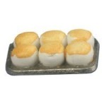 Dollhouse Cooked Biscuits or Cross buns in a Pan