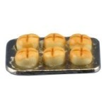 Dollhouse Cooked Biscuits or Cross buns in a Pan