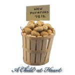 Dollhouse Filled Store Basket - New Potatoes