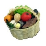Sale $7 off - Dollhouse Filled Produce Basket