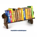 Dollhouse Books in Wooden Rack