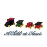 Dollhouse Miniature Wooden Train Set