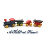 Dollhouse Miniature Wooden Train Set