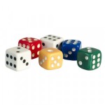 (*) Dollhouse Miniature Dice 6/pcs - Choice of Color - 