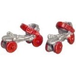 (&amp;sect;) Disc $1 Off - Dollhouse Red &amp; Silver Strap Skate