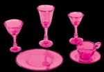 4 Dollhouse (6 pc) Dish &amp; Stemware Set Kit- Choice of Color -