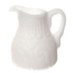 Dollhouse White Carved Pitcher