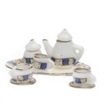 (Reduced) Dollhouse Blue Tea Set