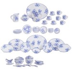 Dollhouse 50 pc Dish Set - Blue Flowers