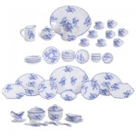 Dollhouse 50 pc Dish Set - Blue Flowers