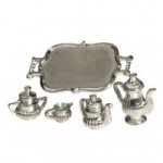 (&amp;sect;) Sale $1 Off - Dollhouse Silver Coffee &amp; Tea Service