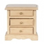 Dollhouse Night Stand w/Brass Knobs - Oak