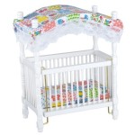 Canopy Crib, White w/ Printed Fabric