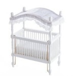 Dollhouse White Canopy Crib