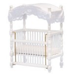 Dollhouse White Canopy Crib