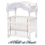 Dollhouse White Canopy Crib