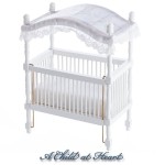 Dollhouse White Canopy Crib