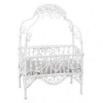 Dollhouse Faux Wicker Princess Crib