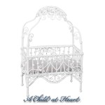 Dollhouse Faux Wicker Princess Crib