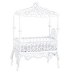 Dollhouse Faux Wicker Canopy Crib