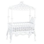 Dollhouse Faux Wicker Canopy Crib
