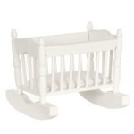 Sale $2 Off - Dollhouse White Rocking Cradle
